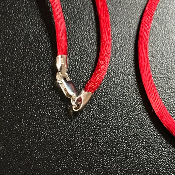 18" Red Satin Cord Necklace - Picture 3 of 4